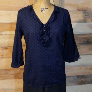 Talbots eyelet ruffle tunic